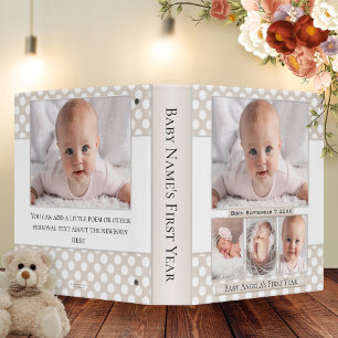 Pastel Chocolate Polka Dot Dream Baby Photo Binder