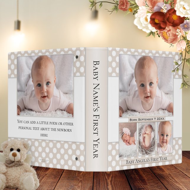 Pastel Chocolate Polka Dot Dream Baby Photo Binder (Creator Uploaded)