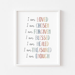 Pastel Christian kids affirmation poster