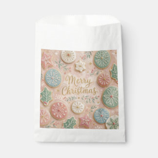 Pastel Christmas Cookies Merry Christmas Snowflake Favor Bag