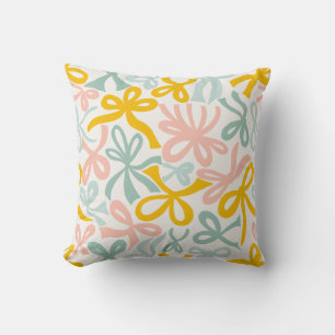 Pastel Christmas Coquette ribbons and bows Throw Pillow
