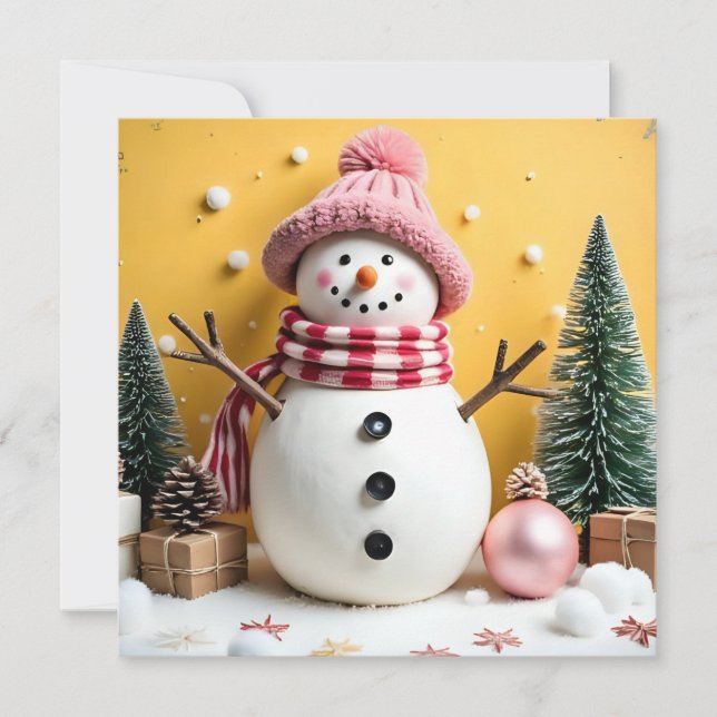 Pastel Christmas - Flat Holiday Card (Front)