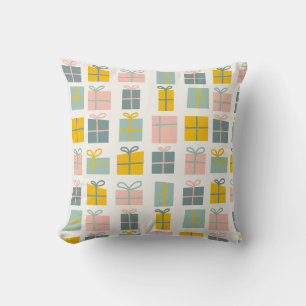 Pastel Christmas Gifts Throw Pillow