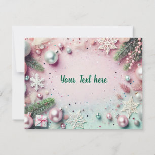 Pastel Christmas – Glitter Ornament Holiday Card