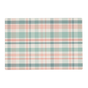 Pastel Christmas Plaid Placemat