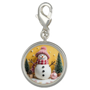 Pastel Christmas - Round Charm - Silver Plated