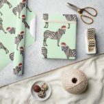 Pastel Christmas Safari Animals Mint Zebra Wrapping Paper<br><div class="desc">This pastel Christmas safari animals with zebras,  wrapping paper will give your presents & gifts a nice colorful pastel look.  There are three different patterns,  which match perfectly. Check out our other Christmas supplies for more matching items.</div>