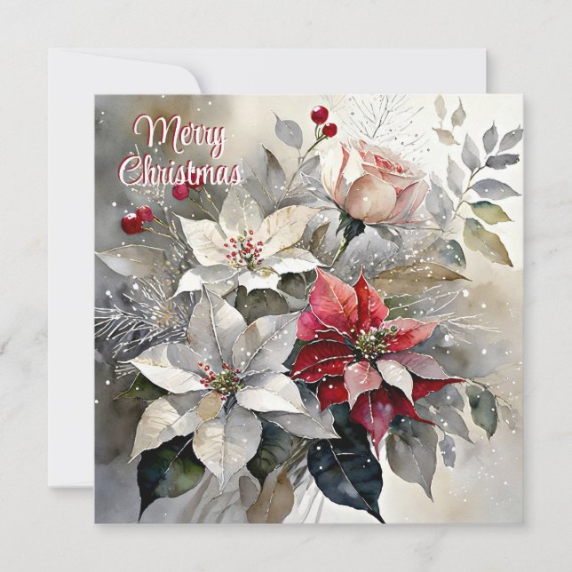 Pastel Christmas spray custom Holiday Card (Front)