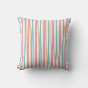 Pastel Christmas Stripes Seamless Pattern Throw Pillow
