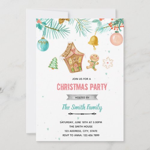 Pastel Christmas theme invitation