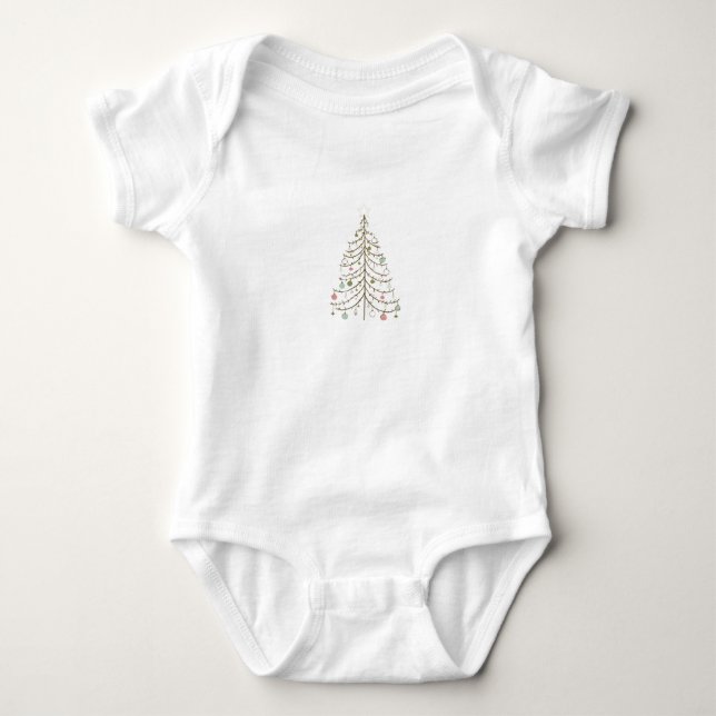 Pastel Christmas Tree Baby Tee T-Shirt (Front)
