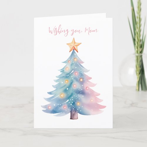 Pastel Christmas Tree  Holiday Card