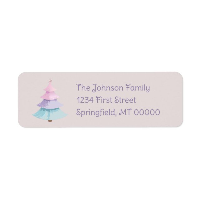 Pastel Christmas Tree Label (Front)