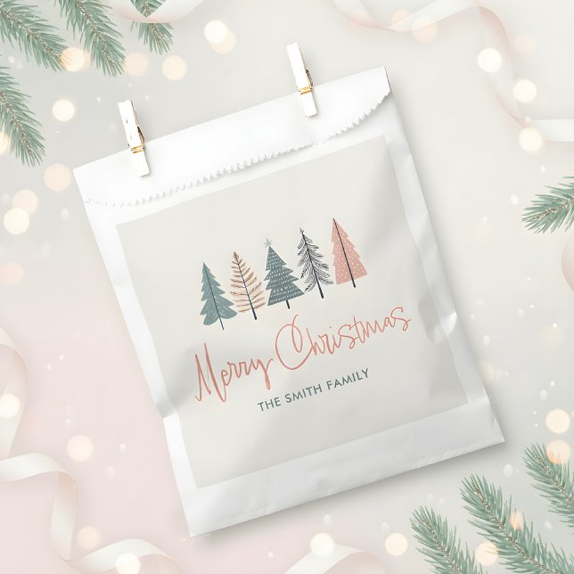 Pastel Christmas Trees Holiday Favor Bags (Creator Uploaded)