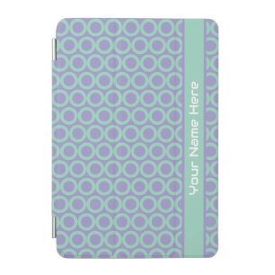 Pastel Circle Geometric Your Name Monogram Pattern iPad Mini Cover