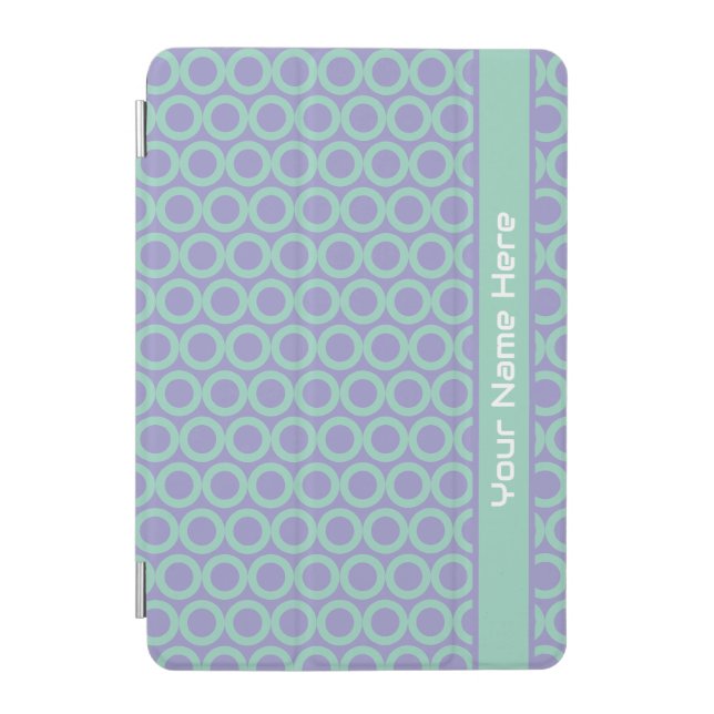 Pastel Circle Geometric Your Name Monogram Pattern iPad Mini Cover (Front)