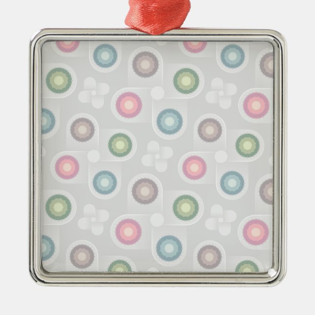 Pastel Circle Pattern Christmas Ornament (Front)