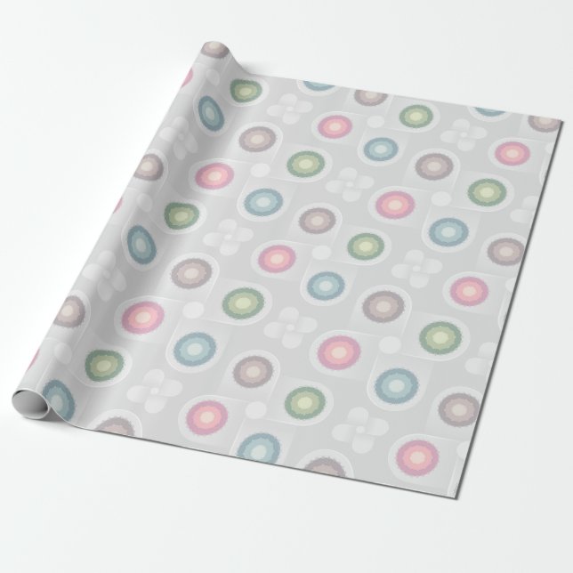 Pastel Circle Pattern Wrapping Paper (Unrolled)