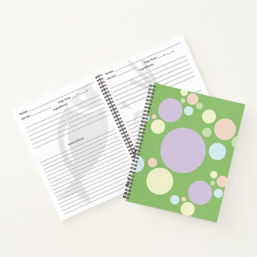 Pastel circles on a green background  notebook