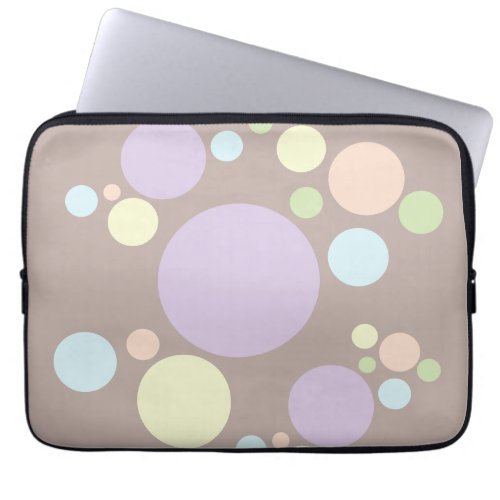 Pastel circles on a silk color background  laptop sleeve
