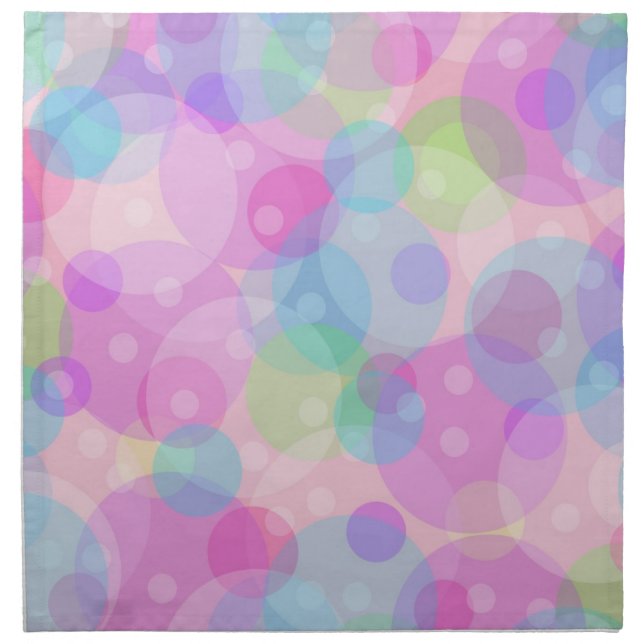 Pastel Circles Retro Pattern Napkins (Front)