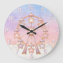 Pastel Circus Nursery Wall Clock