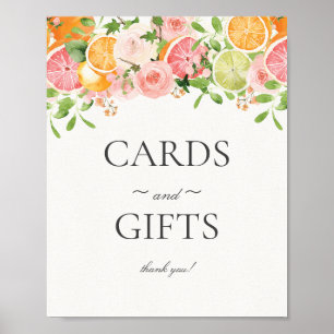 Pastel Citrus Floral Cutie Cards and Gifts Sign