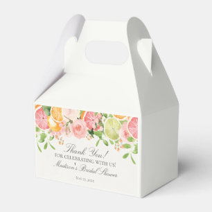 Pastel Citrus Floral Main Squeeze Bridal Shower Favor Boxes