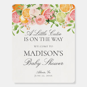 Pastel Citrus Little Cutie Baby Shower Welcome Foam Board