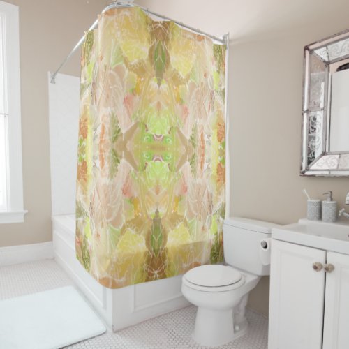 Pastel Citrus Watercolor Designer Print Pattern Shower Curtain