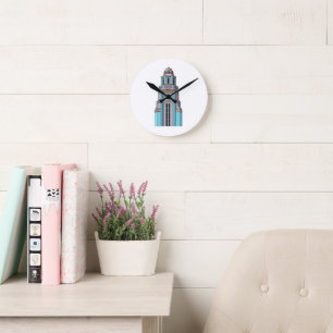 Pastel Clock Tower: Art Deco Delight Sticker