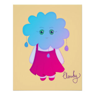 Pastel Cloud Character Colorful Cute Visual Decor