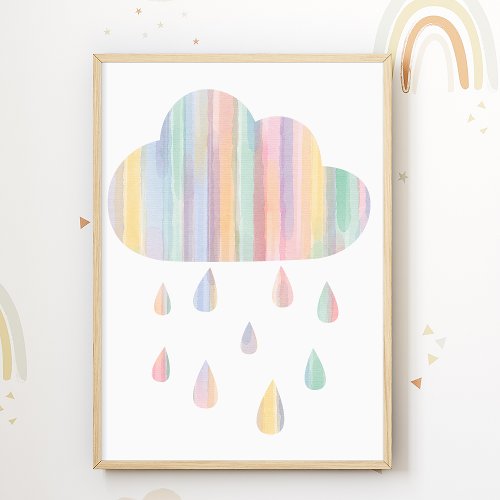 Pastel Cloud Nursery Poster Kids Room Print