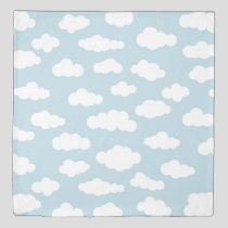 Pastel Clouds Aesthetic Baby Blue And White  Duvet Cover