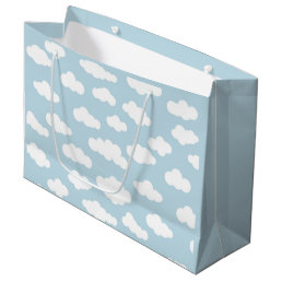 Pastel Clouds Aesthetic Baby Blue And White  Large Gift Bag