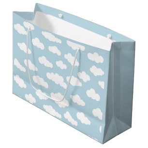 Pastel Clouds Aesthetic Baby Blue And White Large Gift Bag
