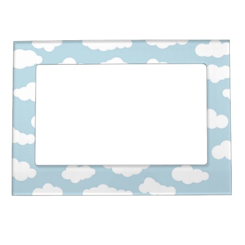 Pastel Clouds Aesthetic Baby Blue And White Magnetic Frame