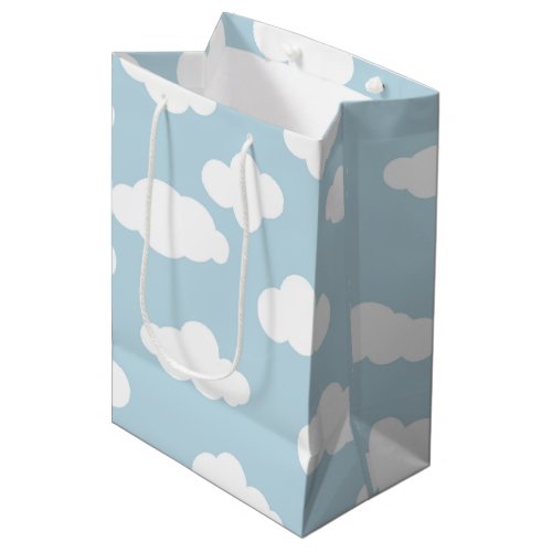 Pastel Clouds Aesthetic Baby Blue And White  Medium Gift Bag