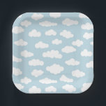 Pastel Clouds Aesthetic Baby Blue And White  Paper Plates<br><div class="desc">Whimsical cute delicate baby blue and white small clouds print illustration design. Simple minimalist clouds theme for nursery room,  childrens room,  teenager. Cumulus altocumulus fluffy white and baby pastel blue sky clouds. Artsy clouds illustration for kids,  clouds nursery decor,  clouds pastel bedding. Clouds pattern in pastel blue color.</div>