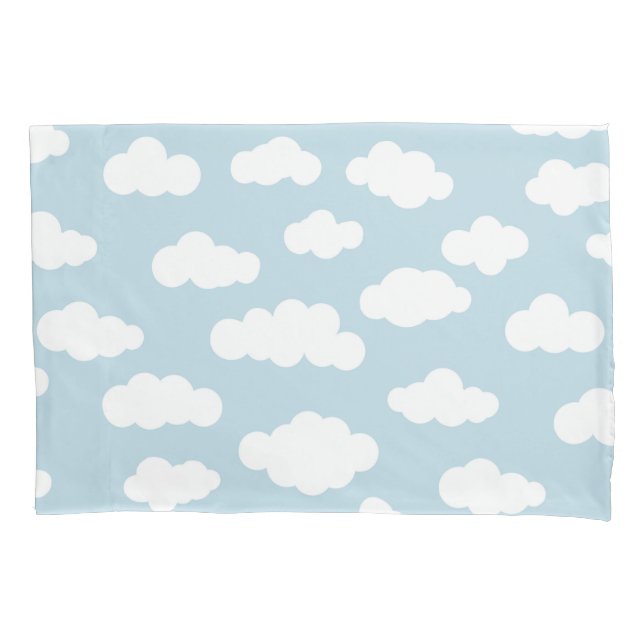 Pastel Clouds Aesthetic Baby Blue And White  Pillow Case (Front)