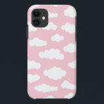 Pastel Clouds Asthetic White And Pink Art iPhone 11 Case<br><div class="desc">Whimsical abstract pink and white small clouds print illustration design. Simple minimalist clouds theme for nursery room,  childrens room,  teenager. Cumulus altocumulus fluffy white and baby pastel pink sky clouds. Artsy clouds illustration for kids,  clouds nursery decor,  clouds pastel bedding. Clouds pattern in pastel pink color.</div>