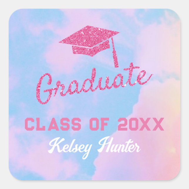 Pastel Clouds In My Graduation Era Lover inspired Square Sticker (Front)
