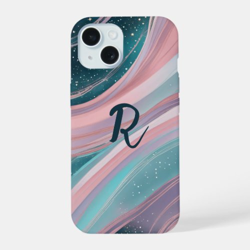 Pastel clouds lines iPhone 15 case