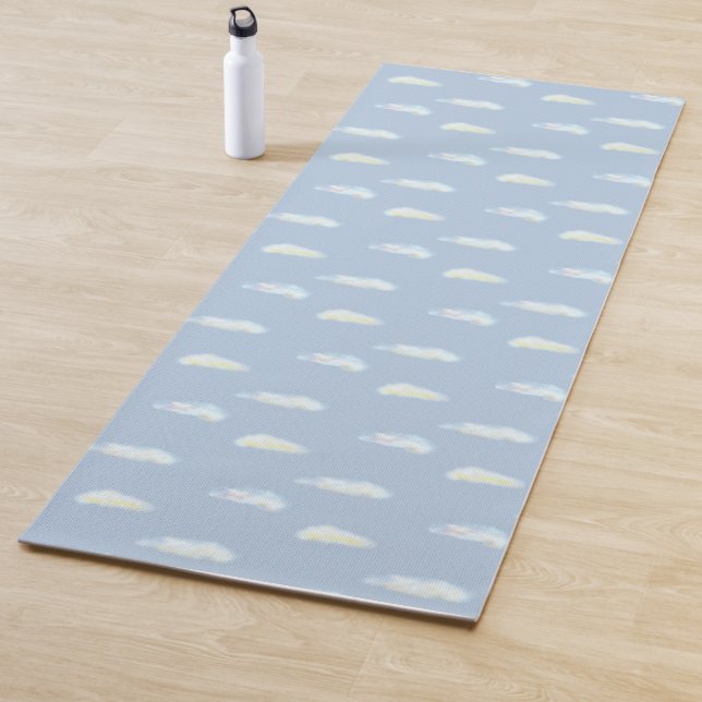 Pastel Clouds on Light Blue Yoga Mat (In Situ)