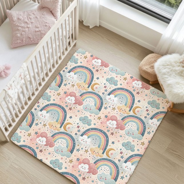 Pastel Clouds Rug Gentle Gift for Newborn Love (Pastel Clouds Rug Gentle Gift for Newborn Love)