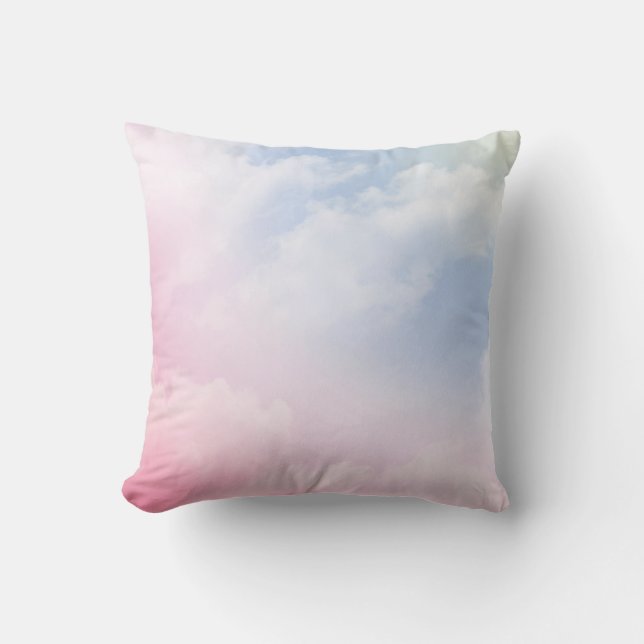 Pastel Clouds: Serene Background Pattern Throw Pillow (Front)