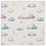 Pastel Clouds / Stars / Moons on Ivory Fabric