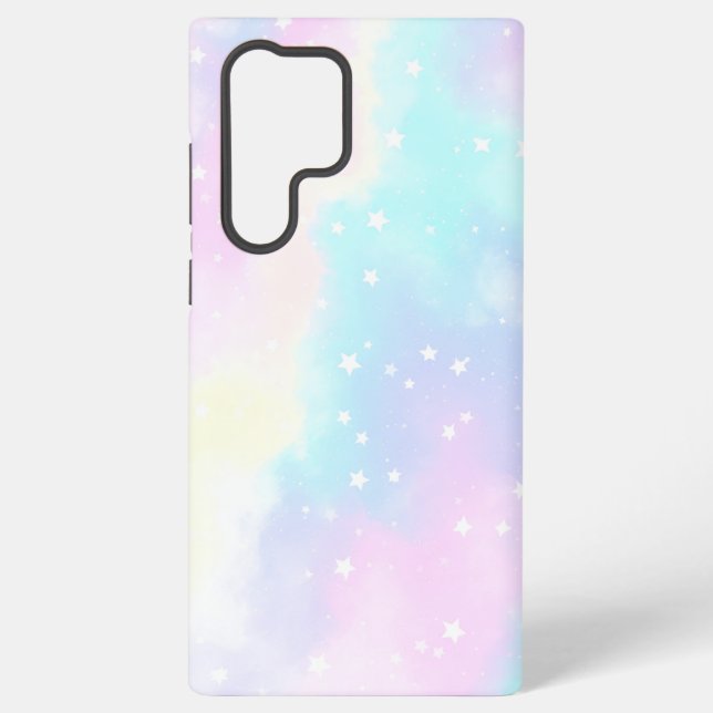 Pastel Cloudy Sky with Stars Dreamy Design Samsung Galaxy Case (Back)