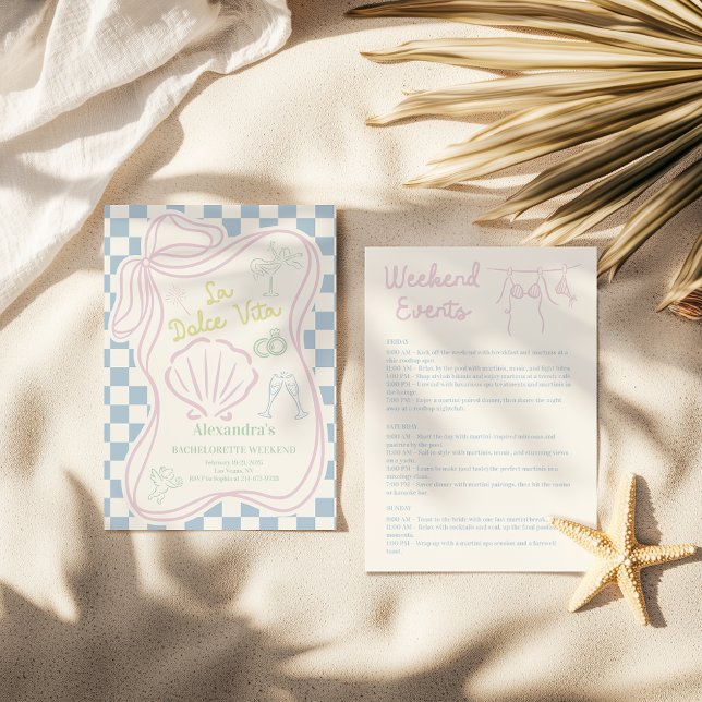 Pastel Coastal Bachelorette Weekend Invitation (Creator Uploaded)