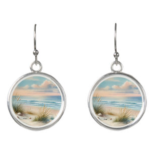 Pastel Coastal Dunes Watercolor Earrings